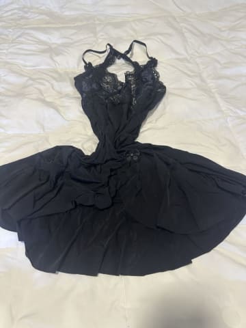 Baby doll preto com renda , tamanho G