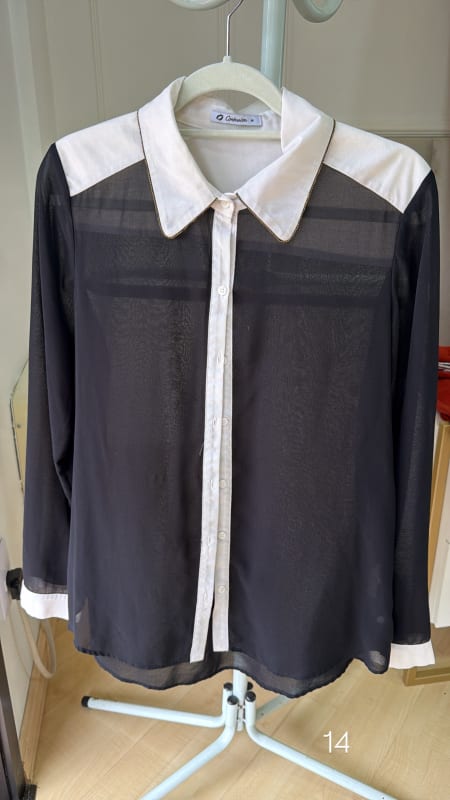 Camisa social feminina com transparência 