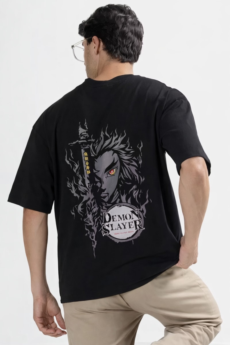 Rengoku Fire Aura Oversized Tee