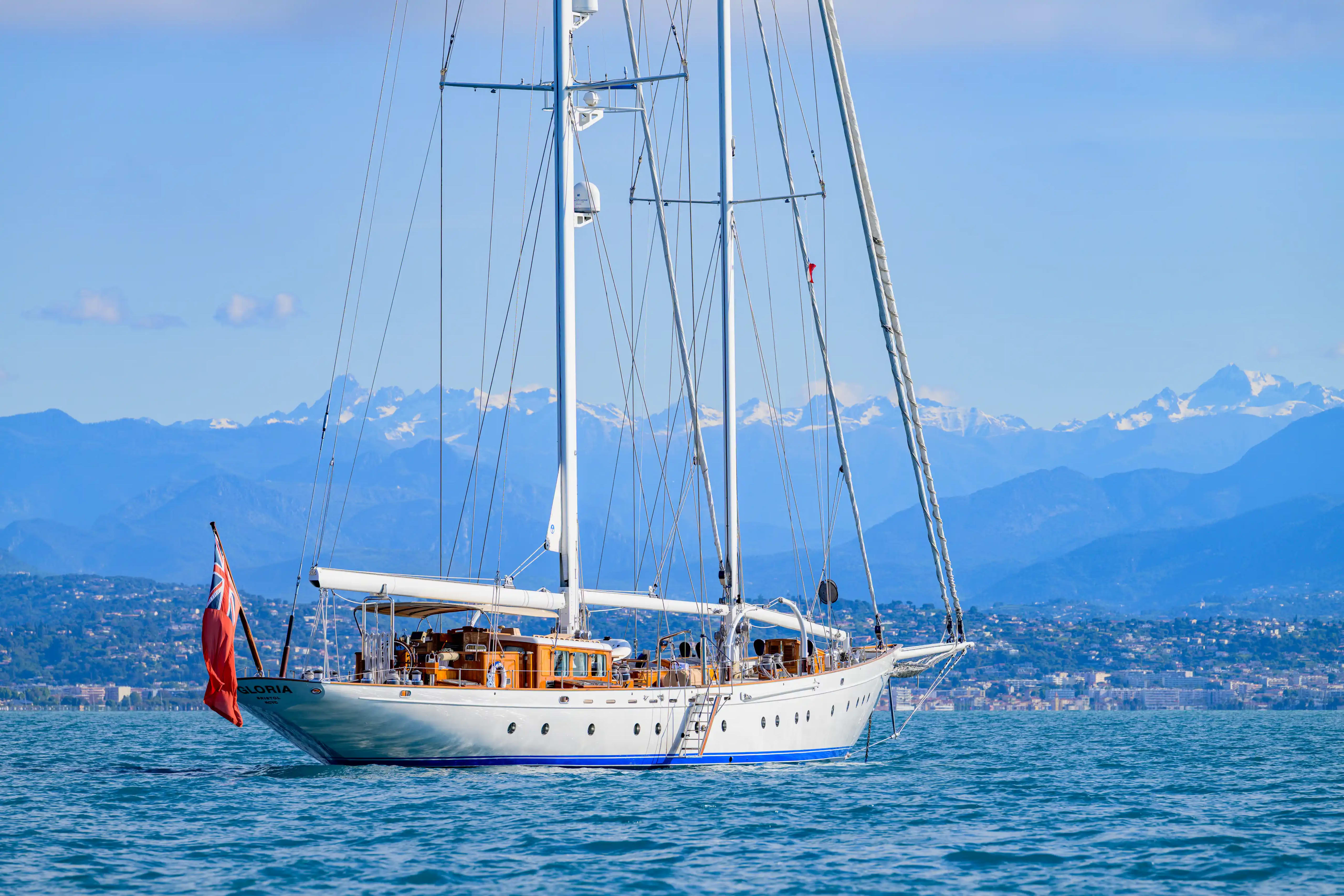 Gloria sailing yacht on the water