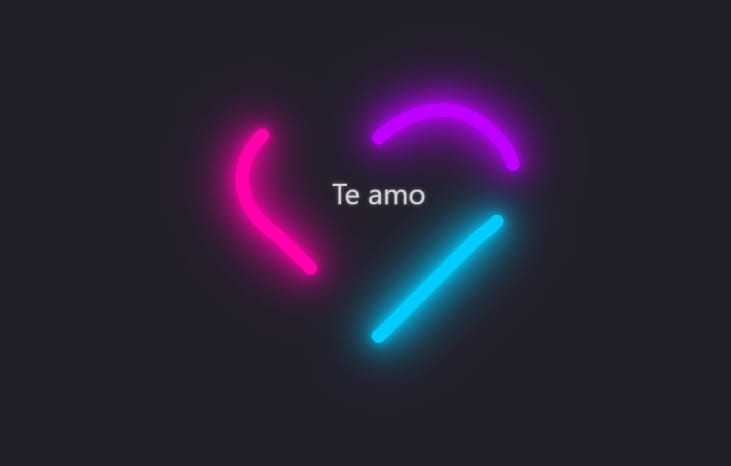 Animación de Corazón de Neón en SVG | Plantilla para San Valentín
