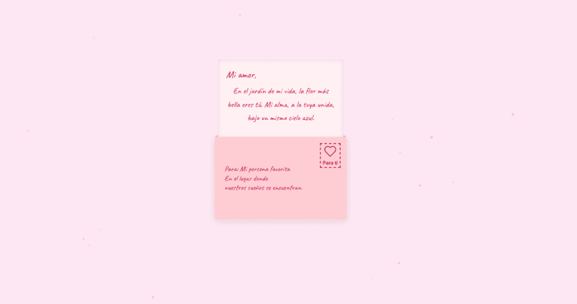 Plantilla HTML de Sobre Animado | Carta de Amor con Poema
