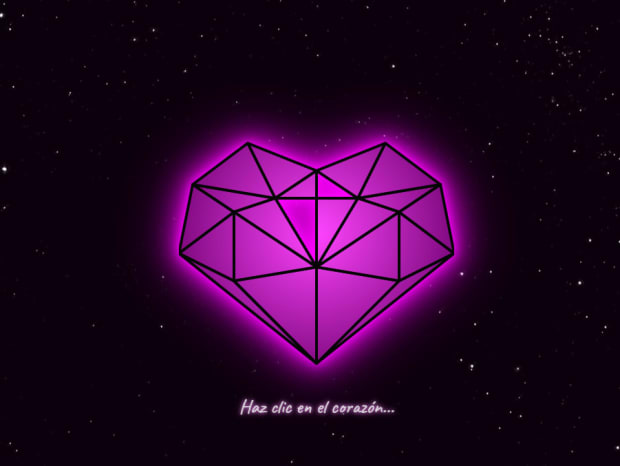 Plantilla Corazón Geométrico | Amor Digital Interactivo