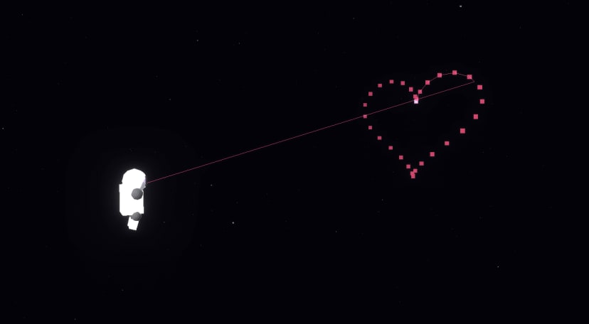 Plantilla HTML galaxia 3D | Astronauta que Dibuja Constelaciones de Amor