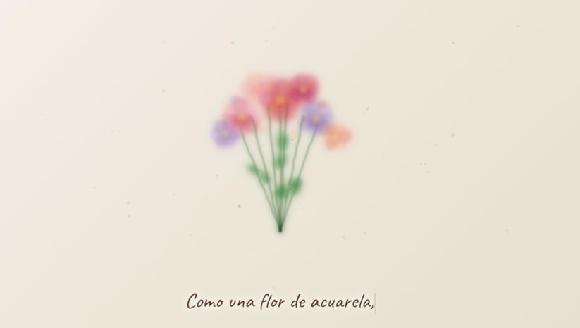 Plantilla HTML Amor | Pintar Ramo de Flores en Acuarela Interactivo