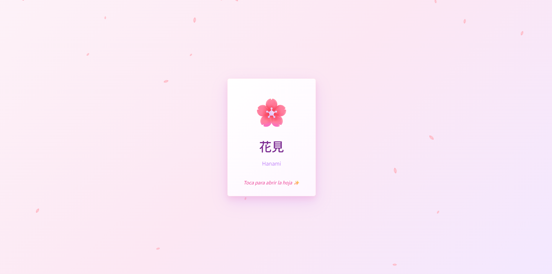 Tarjeta Interactiva Hanami Sakura