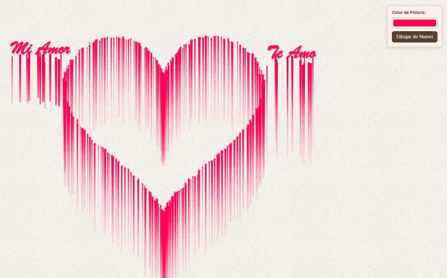Corazón Interactivo con Tinta y Pincel
