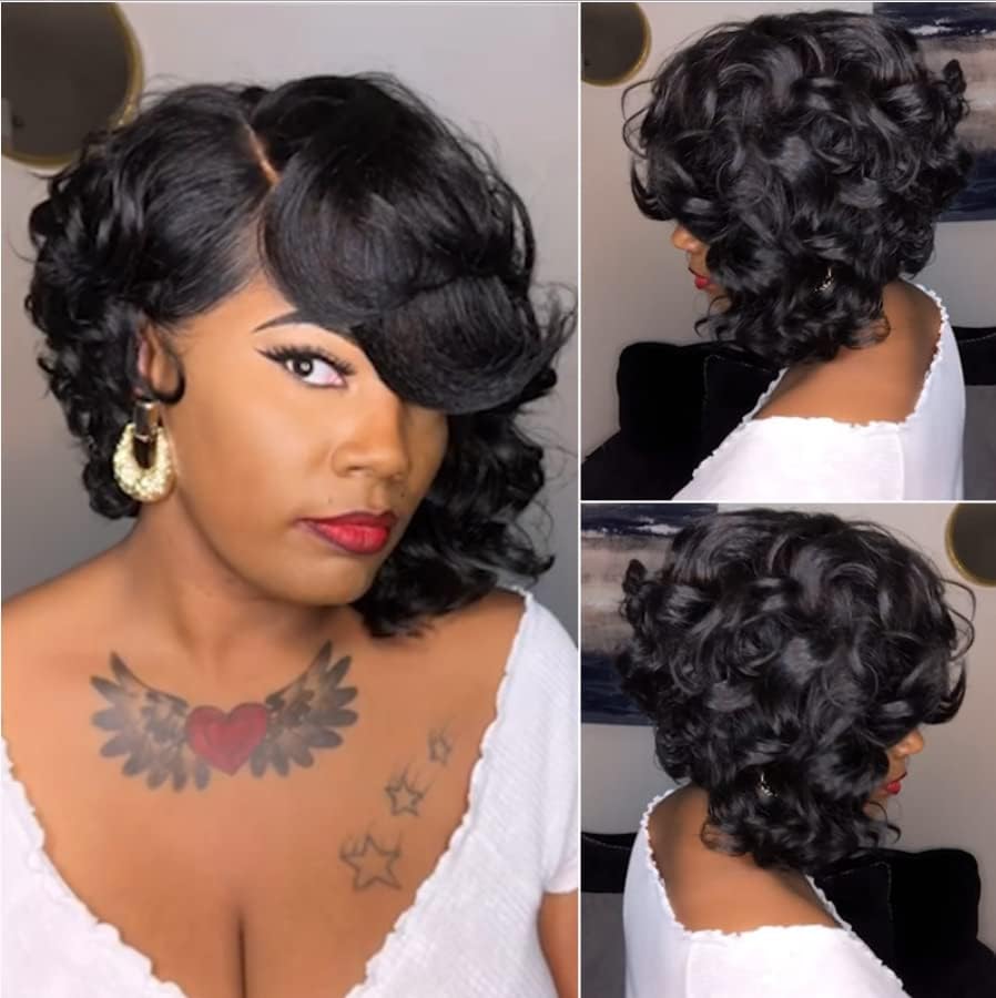 Penteados para cabelos curtos feminino Chanel 5 Penteado sem acessórios bem modelado para mulheres negras com cabelo curto chanel
