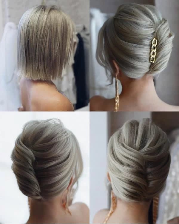 Mais 1 belo penteado para madrinhas, noivas ou para festas com cabelo chanel