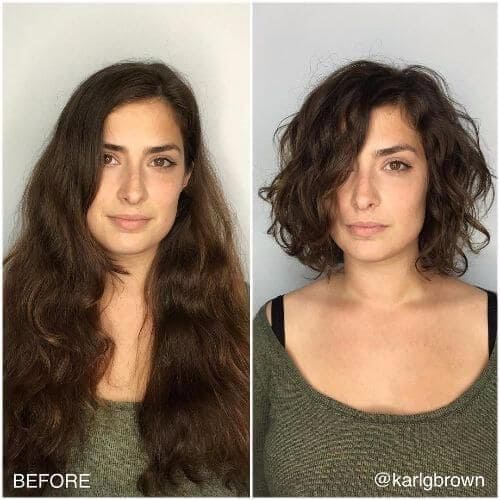Antes e depois cabelos ondulados
