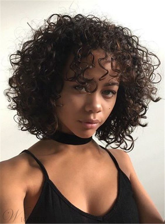 Chanel bob cabelo curto negras cabelo cacheado natural