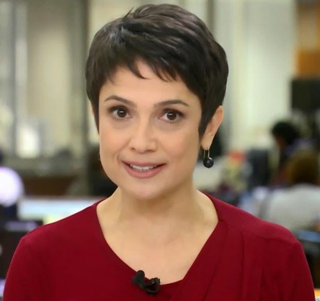O Famoso Cabelo Curto Pixie da Sandra Annenberg 2 Sandra Annenberg com o seu cabelo curto na época do Jornal