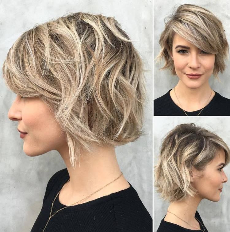 wavy bob com franja lateral