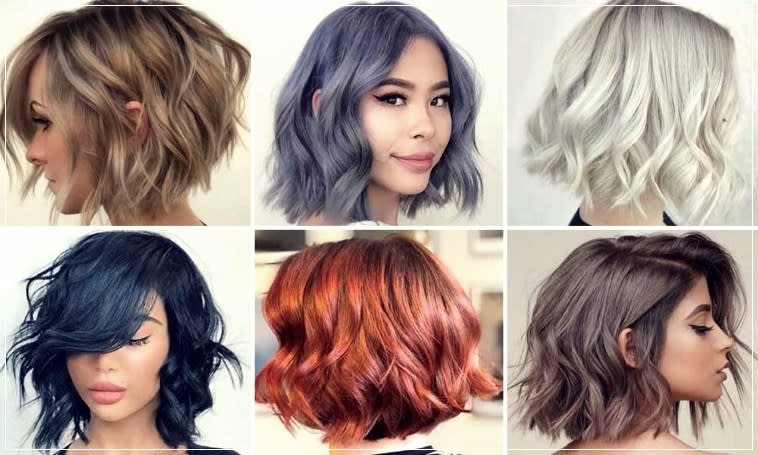 Modelos de cortes de cabelo curto wavy bob