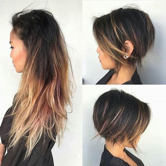 Corte de Cabelo Curto Perfeito para Transformar Cabelos Longos ou Médios 2 Antes e depois cabelos longos para os cabelos curtos asiáticas