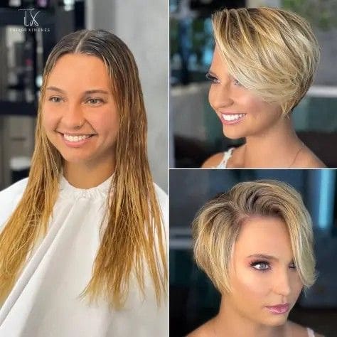Top 5 Transformações que Inspiram os Cabelos Curtos 3 Antes e depois para o curtinho loiro