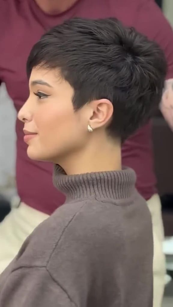 Pixie Curto Texturizado: o corte que destaca o rosto e facilita a finalização 3 corte feito pelo Nell Carmo lateral