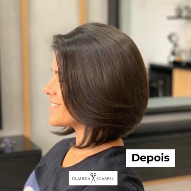 Um Corte Curto bem Feito pode Mudar Completamente 2 Depois da transformação para um belo cabelo curto feito pela Claudia Scarpel