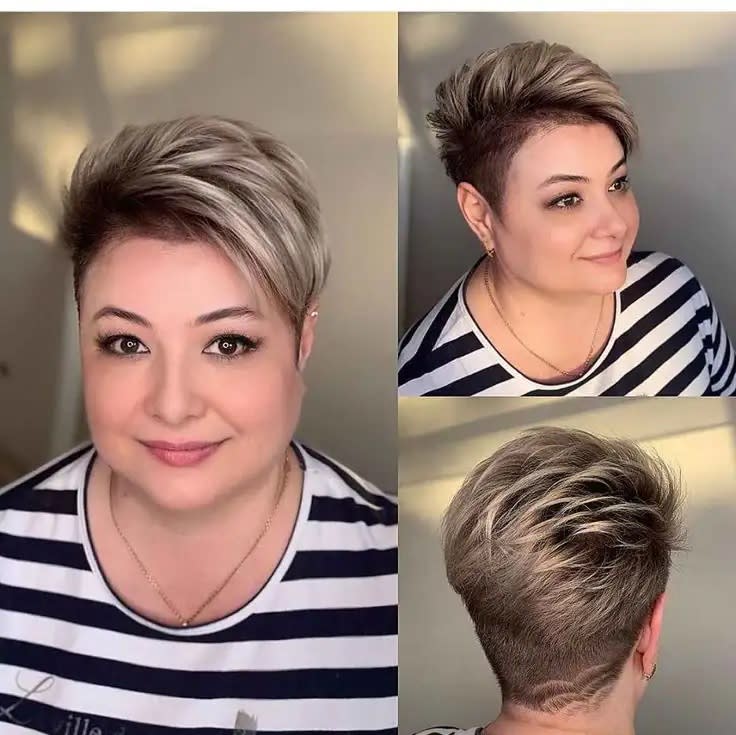 Desmistificando os Cabelos Curtos para Mulheres Gordinhas 5 Cabelo curto moderno com a lateral raspada