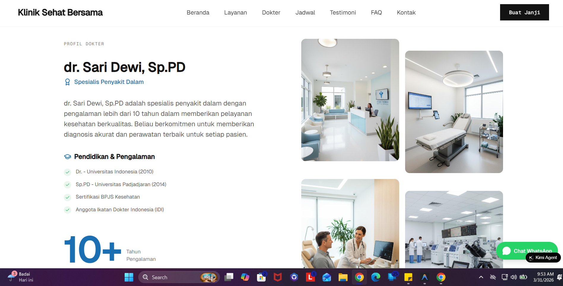 hospital landing page