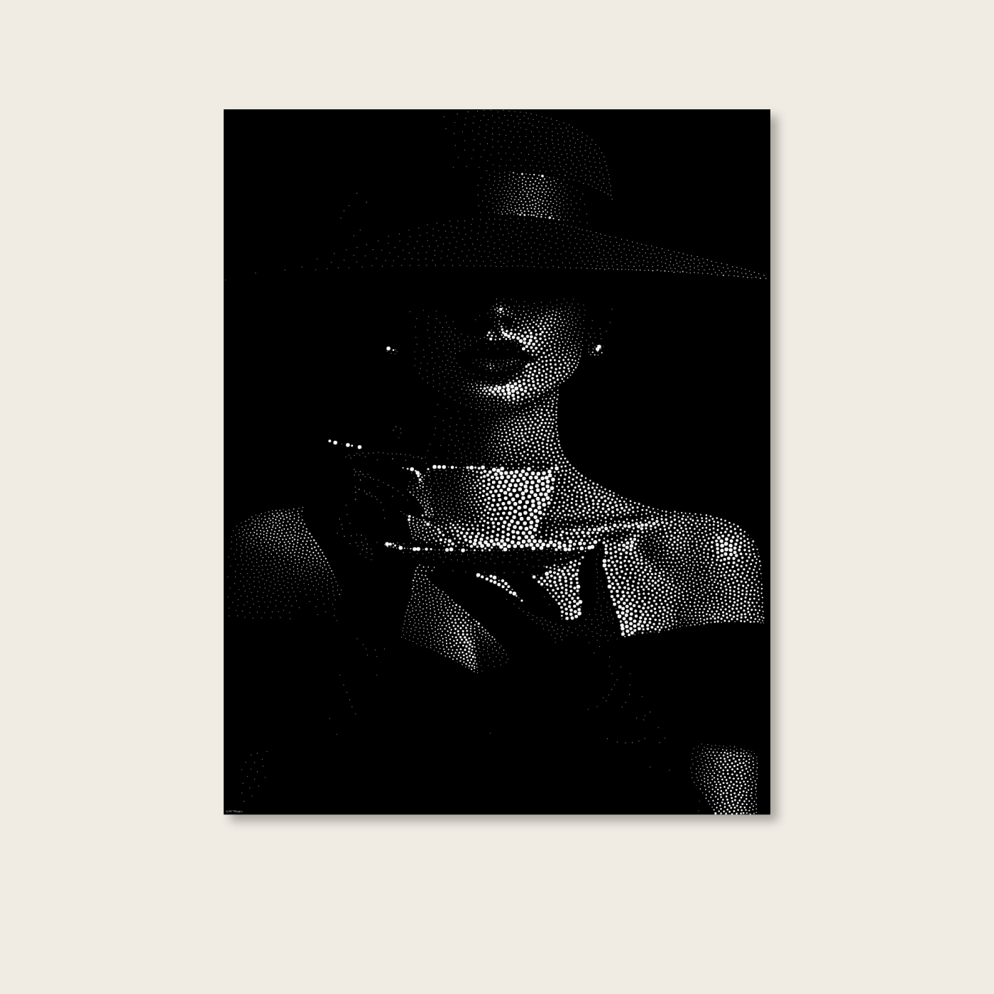 L'Élégante — œuvre pointilliste Nuqat