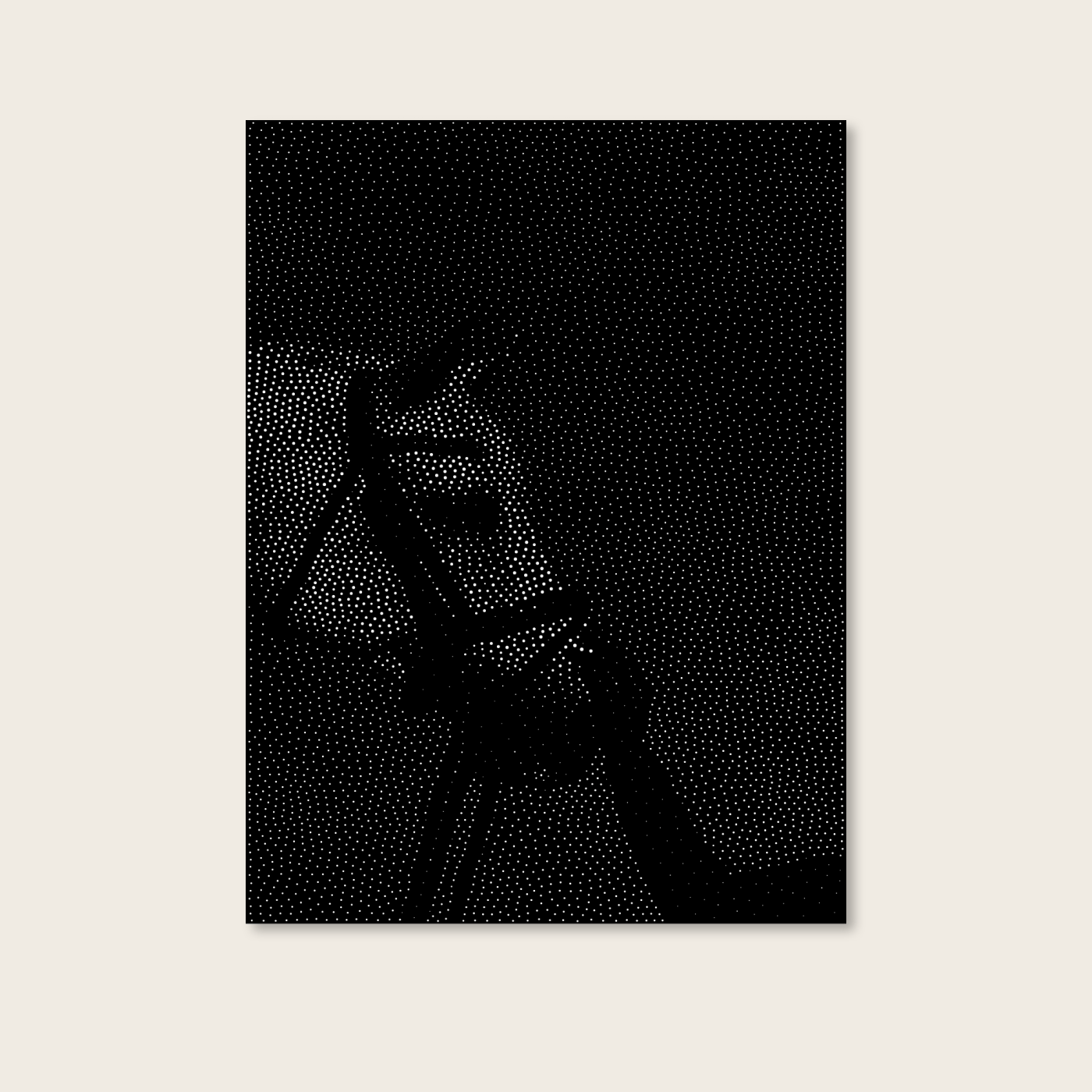 La Caresse — œuvre pointilliste Nuqat