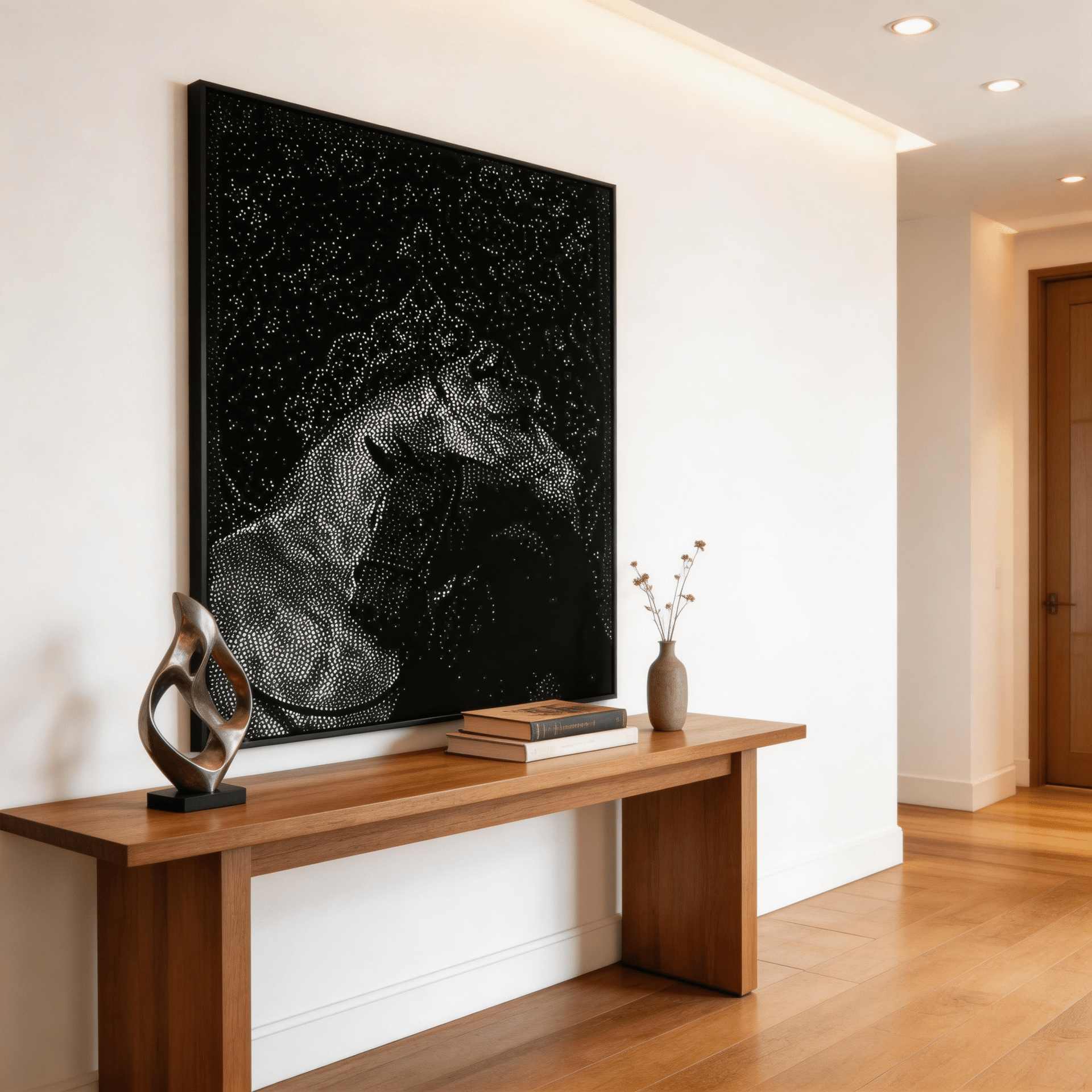 Œuvre Nuqat dans un intérieur luxueux