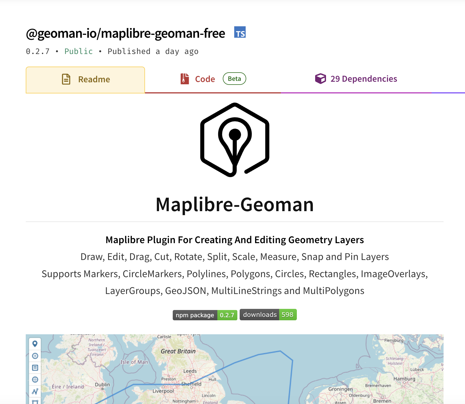 Maplibre-Geoman on npmjs.com