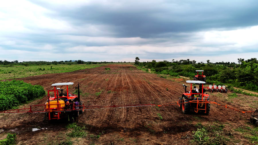 Aerial view of GHAPP mechanized farmland