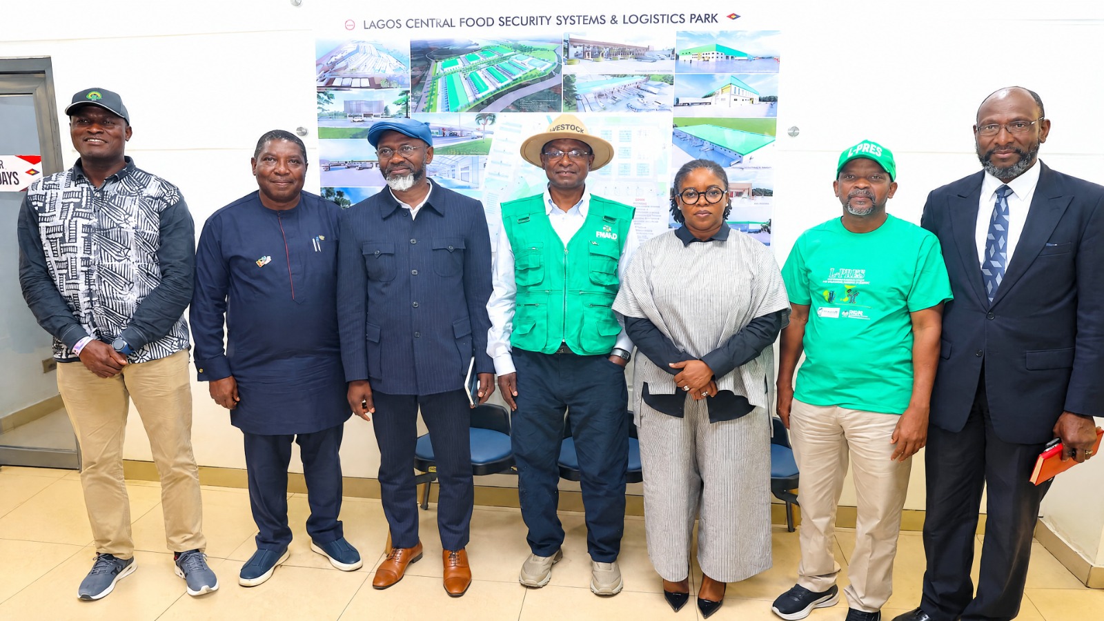 L-R: Emmanuel Audu, Permanent Secretary, Ministry of Agriculture & Food Systems, Lagos State, Dr. Rotimi Fashola, Special Adviser to the Lagos State Government on Agriculture and Food Systems, Prince S J Samuel, Executive Chairman, Origin Tech Group, Nigeria, Alhaji Idi Mukhtar Maiha, Minister of Livestock Development, Abisola Olusanya, Commissioner, Ministry of Agriculture & Food Systems, Lagos State and Mr. Olusesan Ayeni, Executive Director, Corporate Services, Origin Tech Group, Nigeria during a stakeholders parley at Origin Tech Group Nigeria towards unlocking the potentials in the livestock development in Nigeria. 