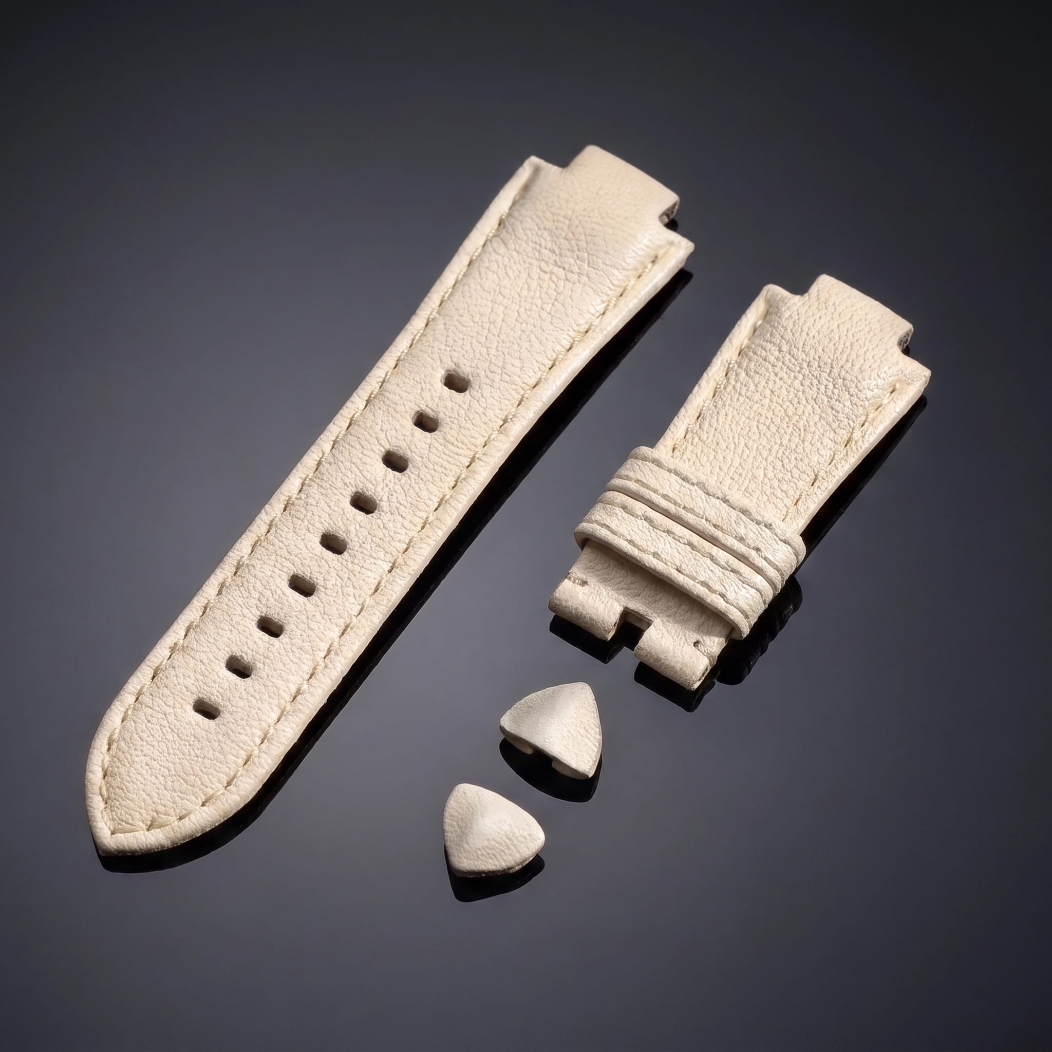Leather Strap Set Ivory