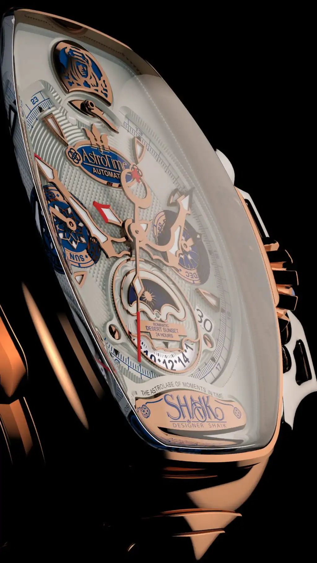 Close-up of a Designer Shaik timepiece