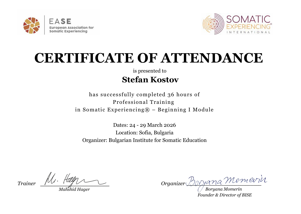 Somatic Experiencing Certificate
