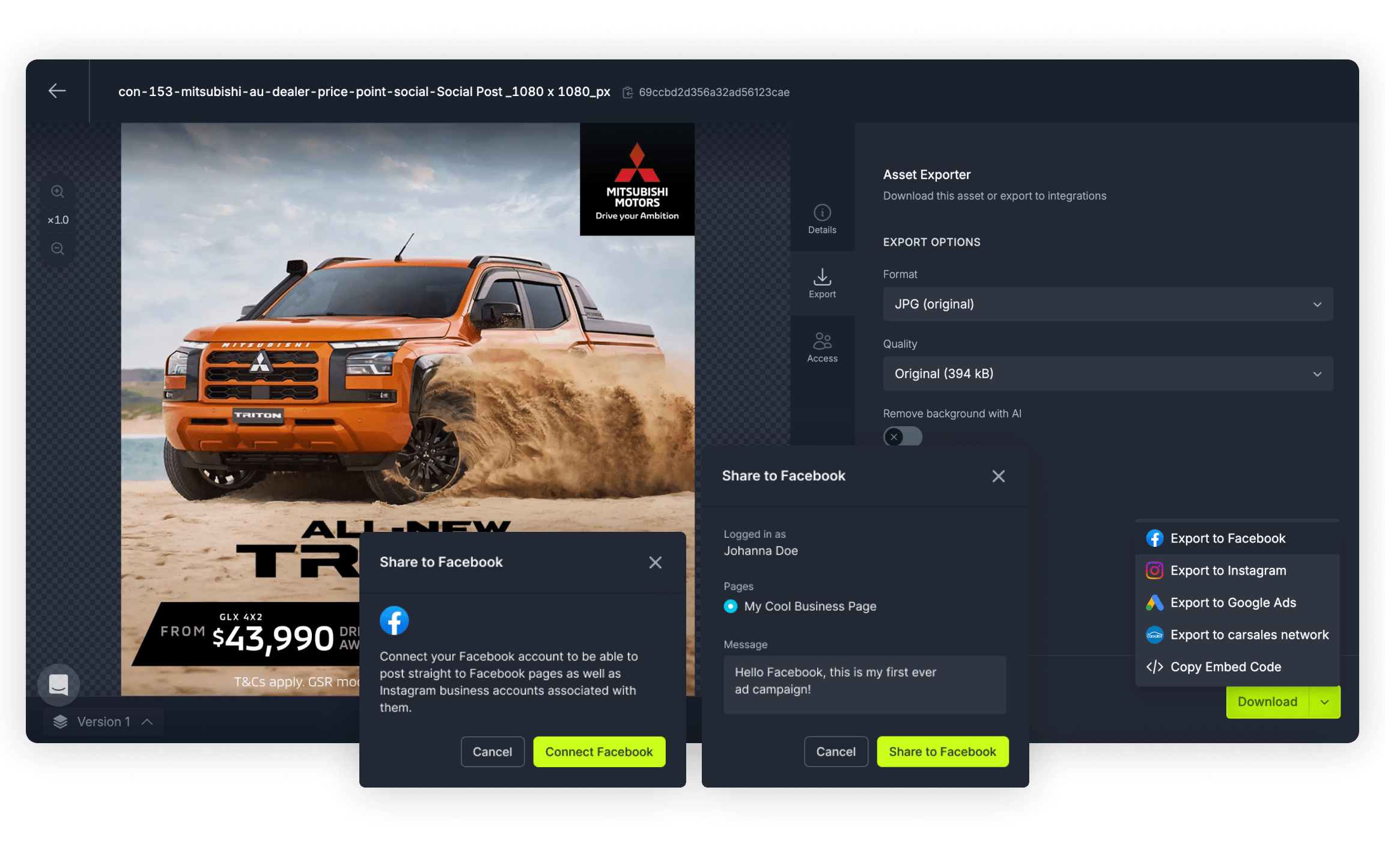 Asset preview & publish confirmation