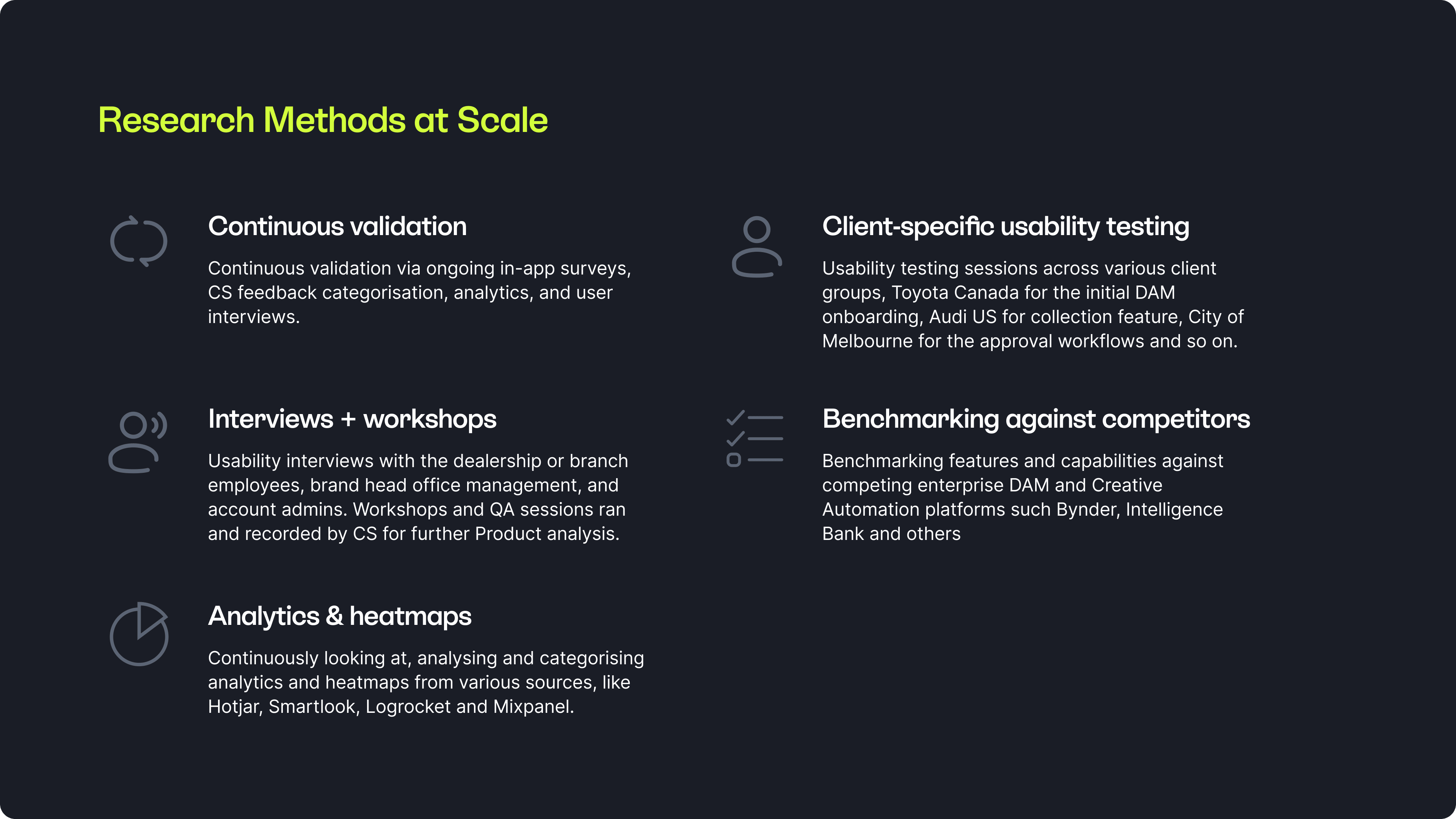 Research methods at scale