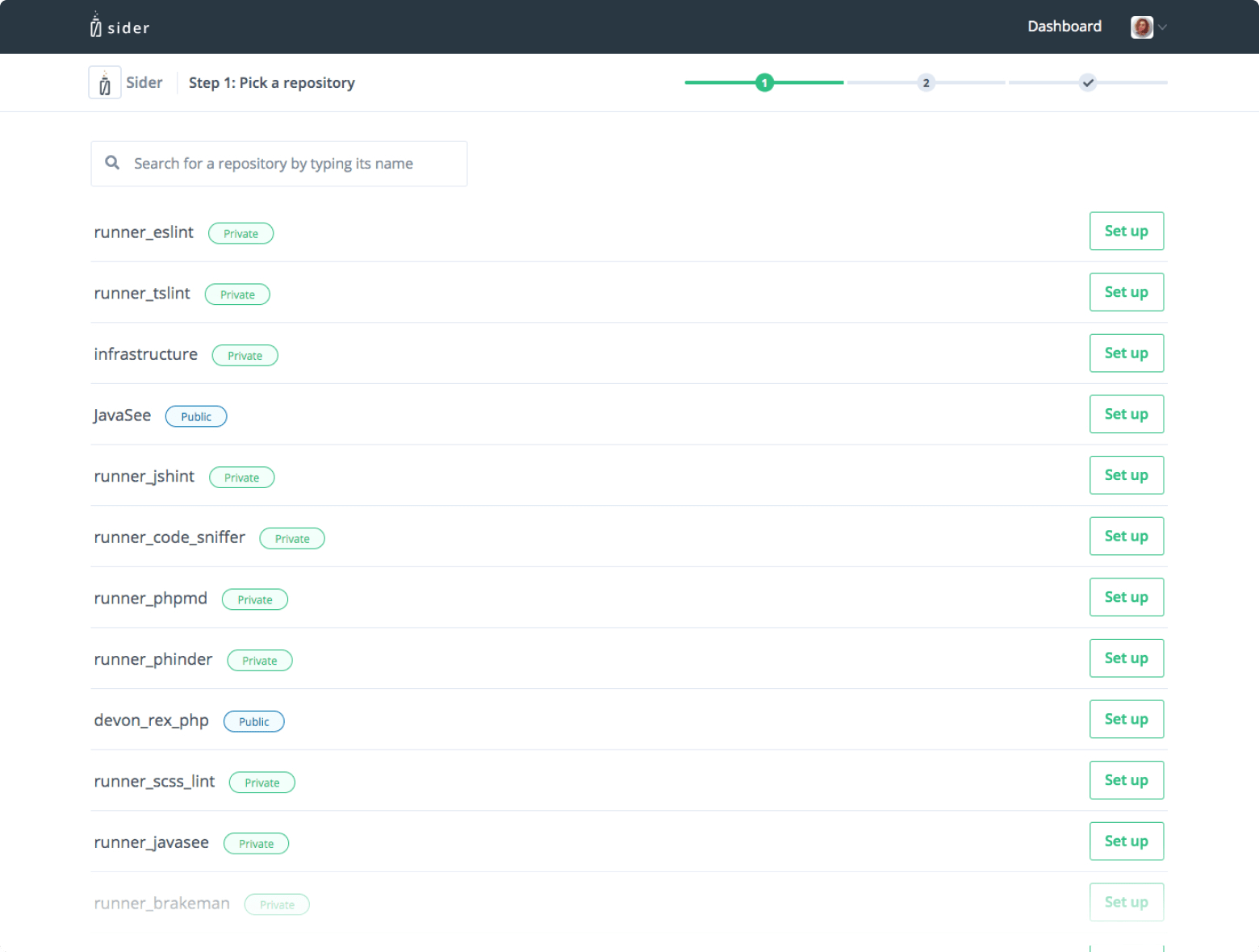 Onboarding — connect repository