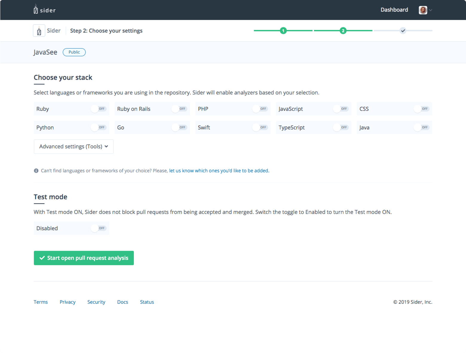 Onboarding — configuration