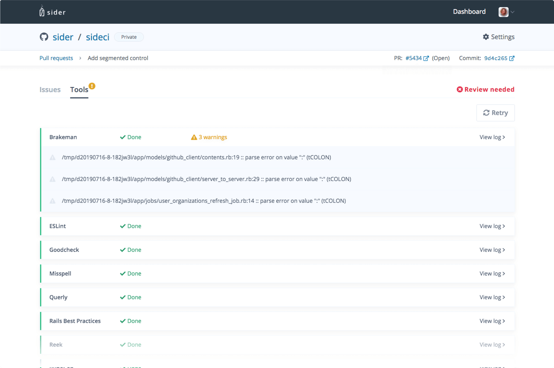 Pull request — tools & configuration