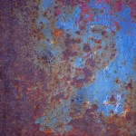 Blue corroded paint