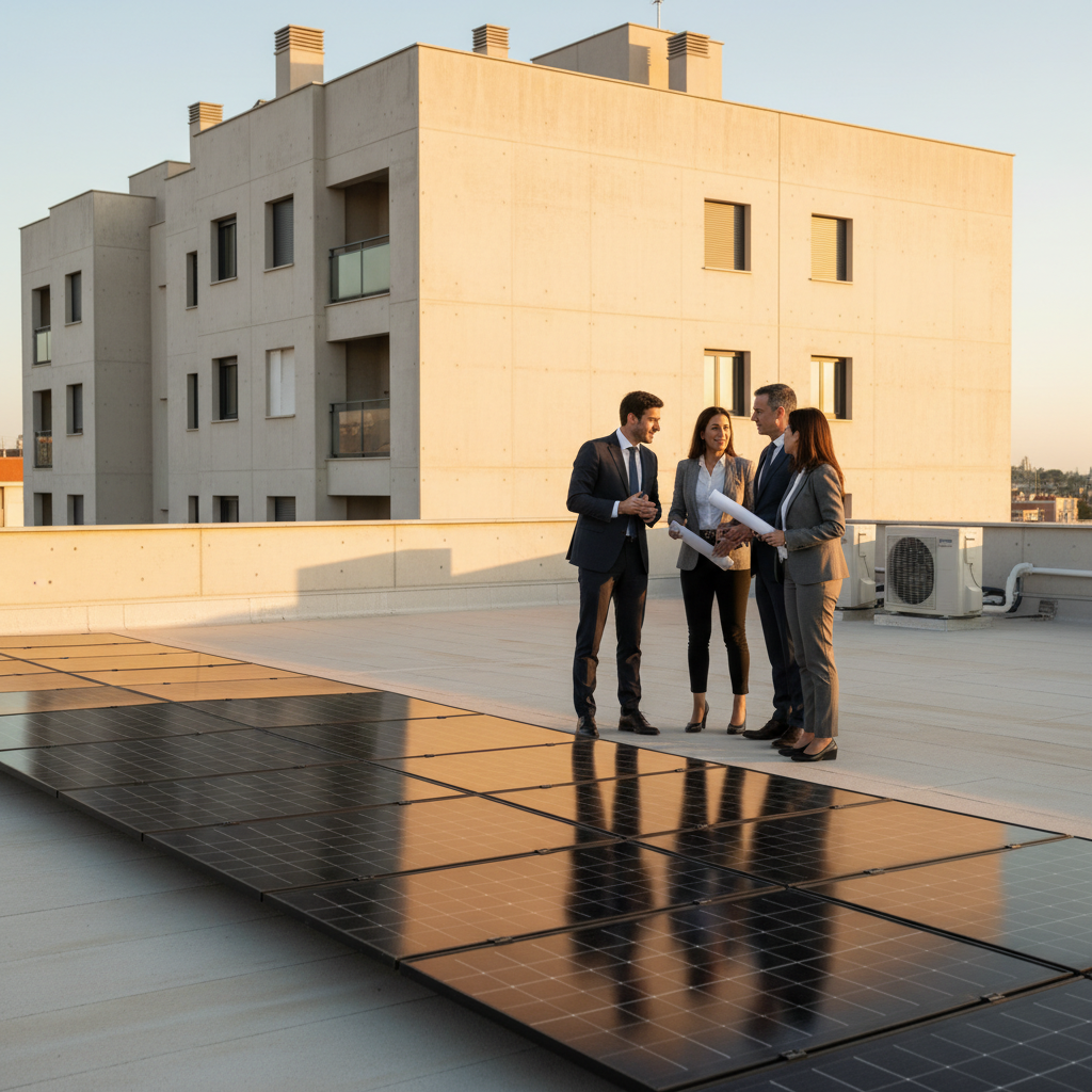 Instalación de autoconsumo comunitario con paneles solares y aerotermia en Tarragona