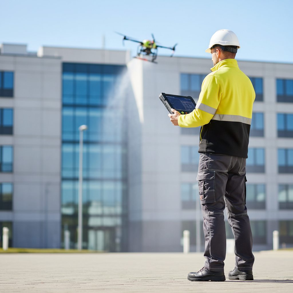 Limpieza de fachadas con drones para mayor seguridad y eficiencia