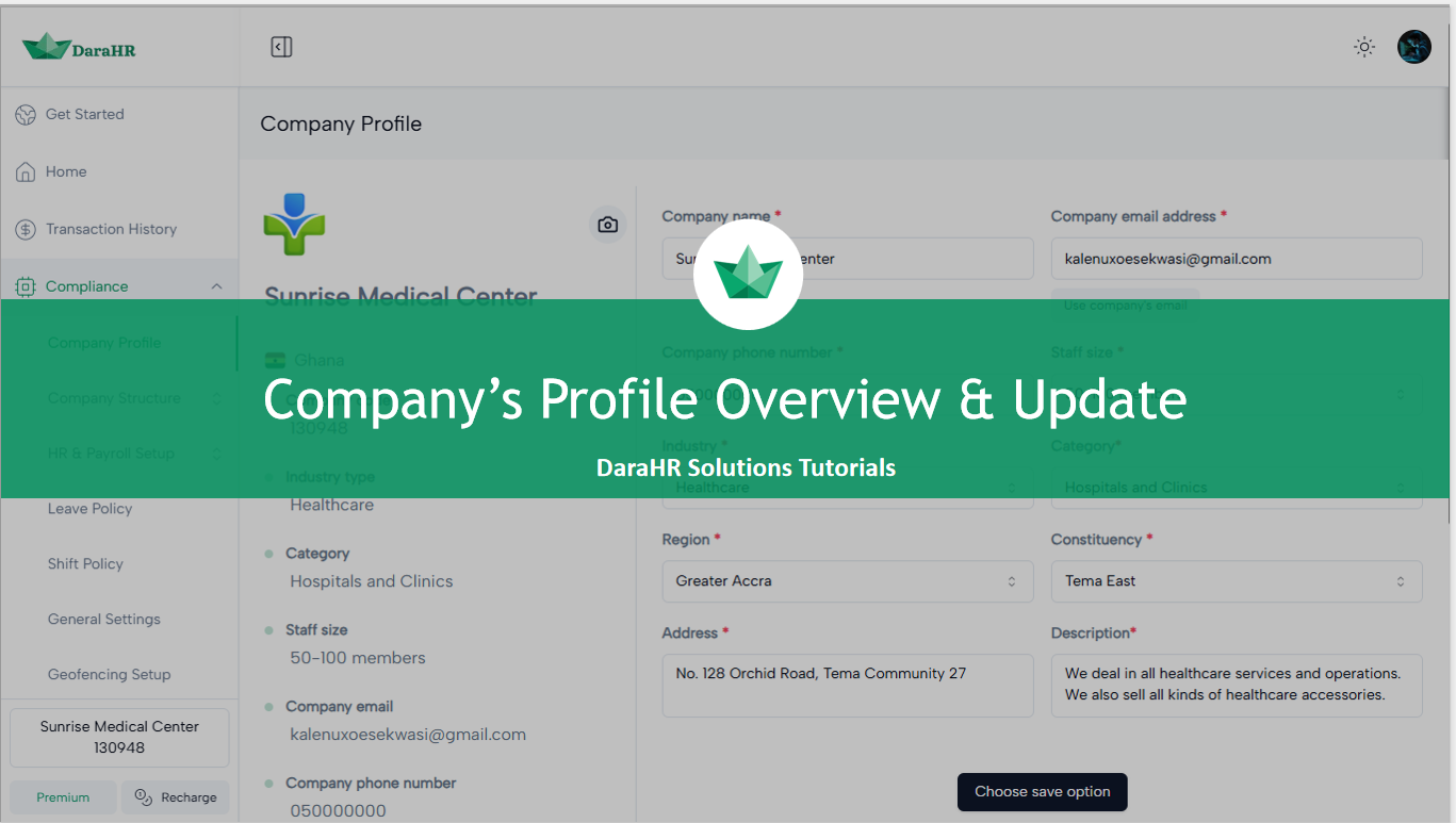 How to Update Your Company Profile in DaraHR Solutions | Complete Step-by-Step Guide