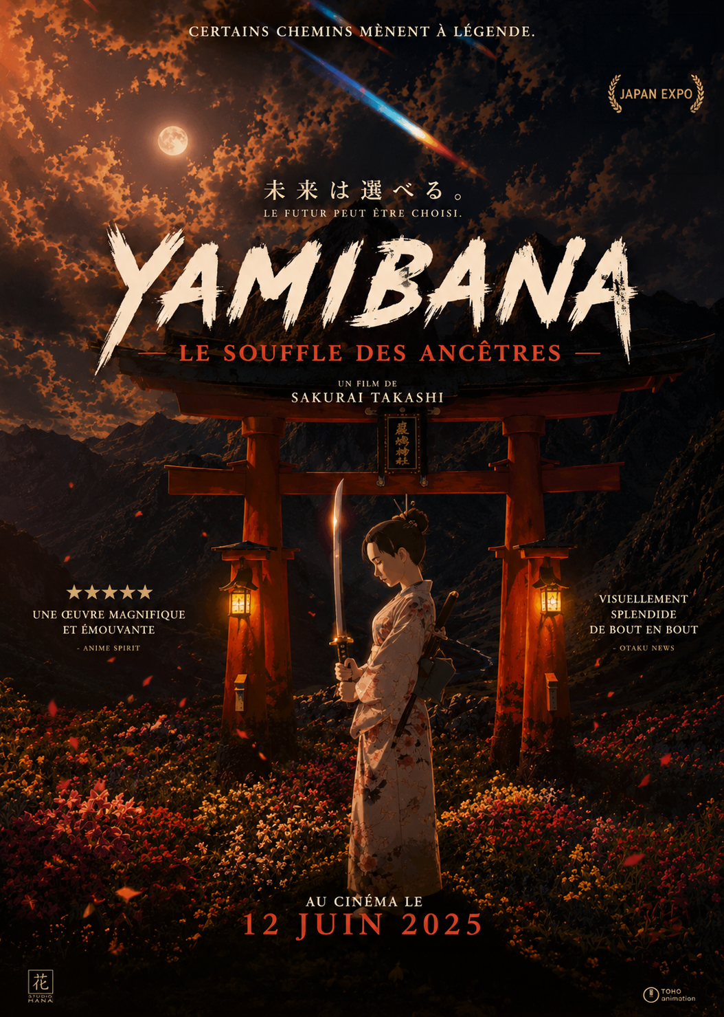 Affiche Yamibana temple samurai
