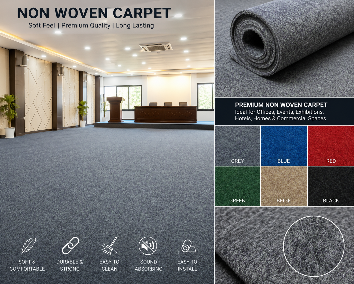 Non Woven Carpet in Ahmedabad Gandhinagar | Arbuda Wallpaper