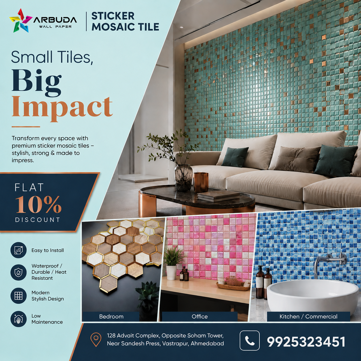 StickerMosaicTiles in Ahmedabad | Arbuda Wallpaper
