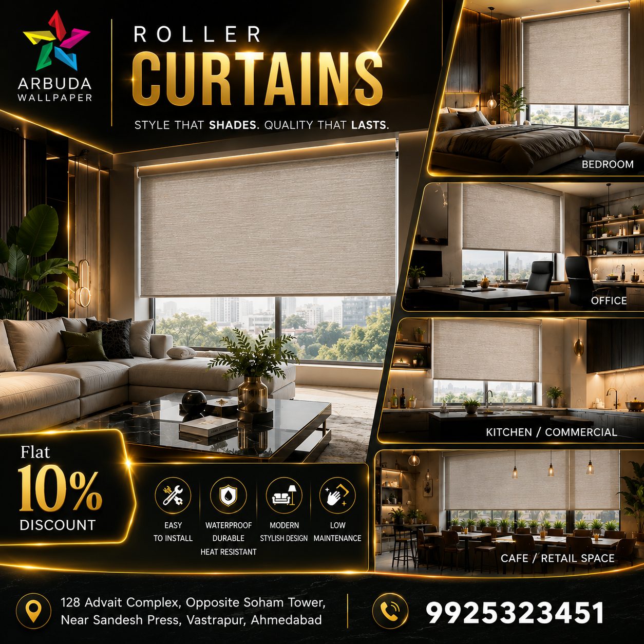 RollerCurtains in Ahmedabad & Gandhinagar | Arbuda Wallpaper