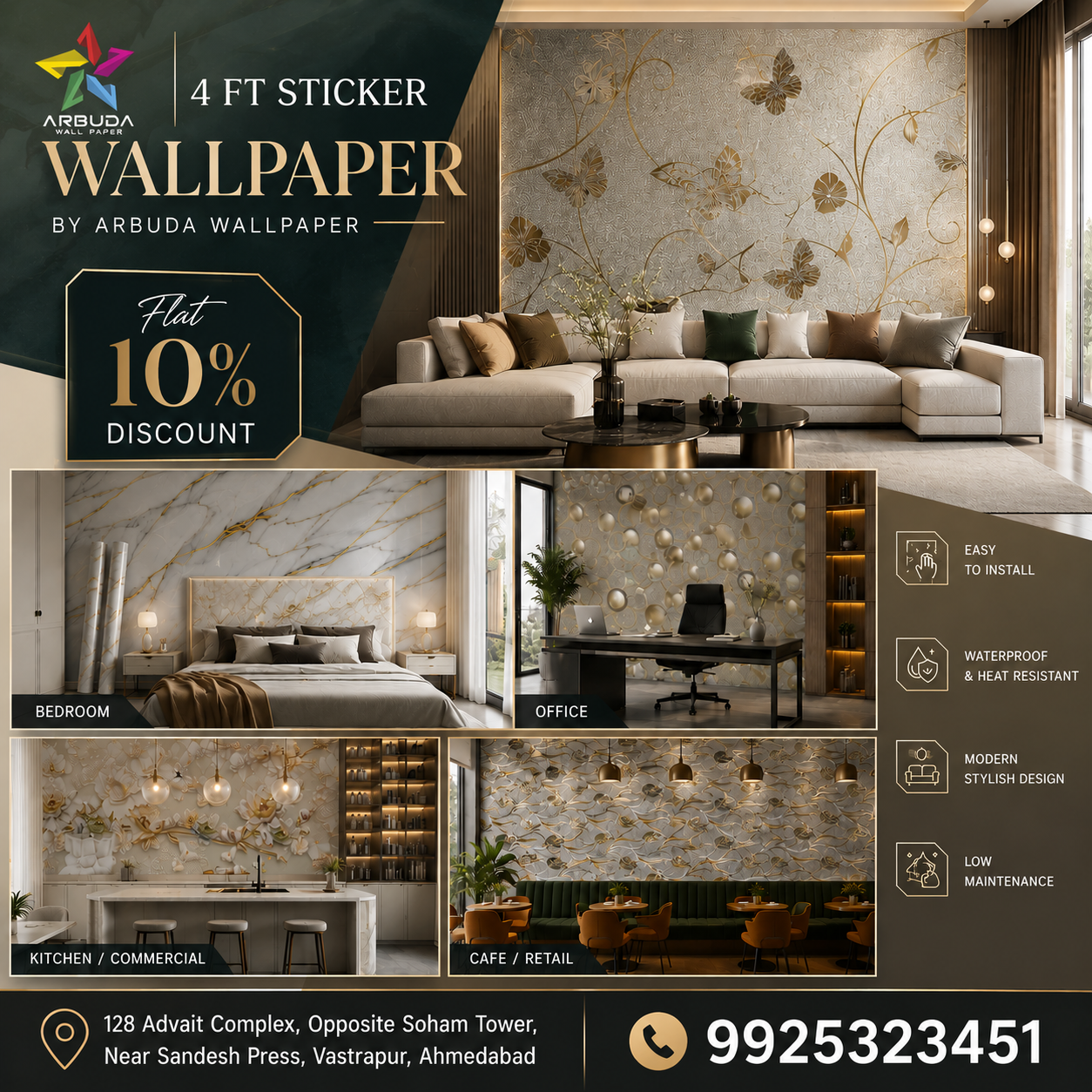4ftStickerWallpaper in Ahmedabad & Gandhinagar | Arbuda Wallpaper