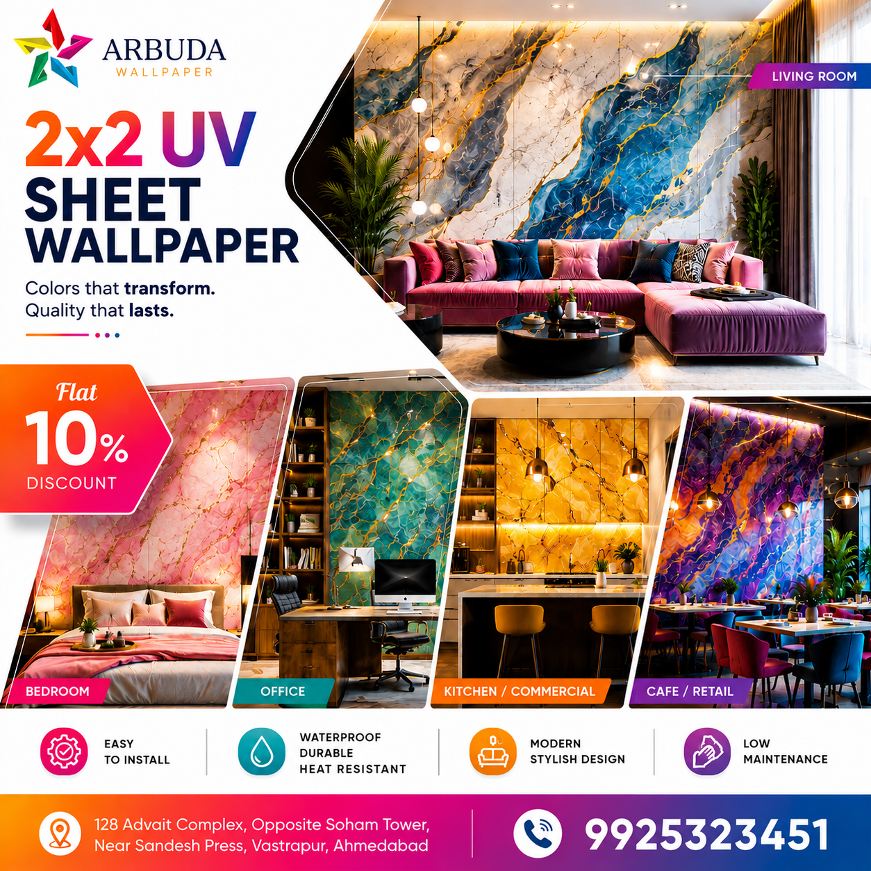 2x2UVSheet in Ahmedabad & Gandhinagar | Arbuda Wallpaper