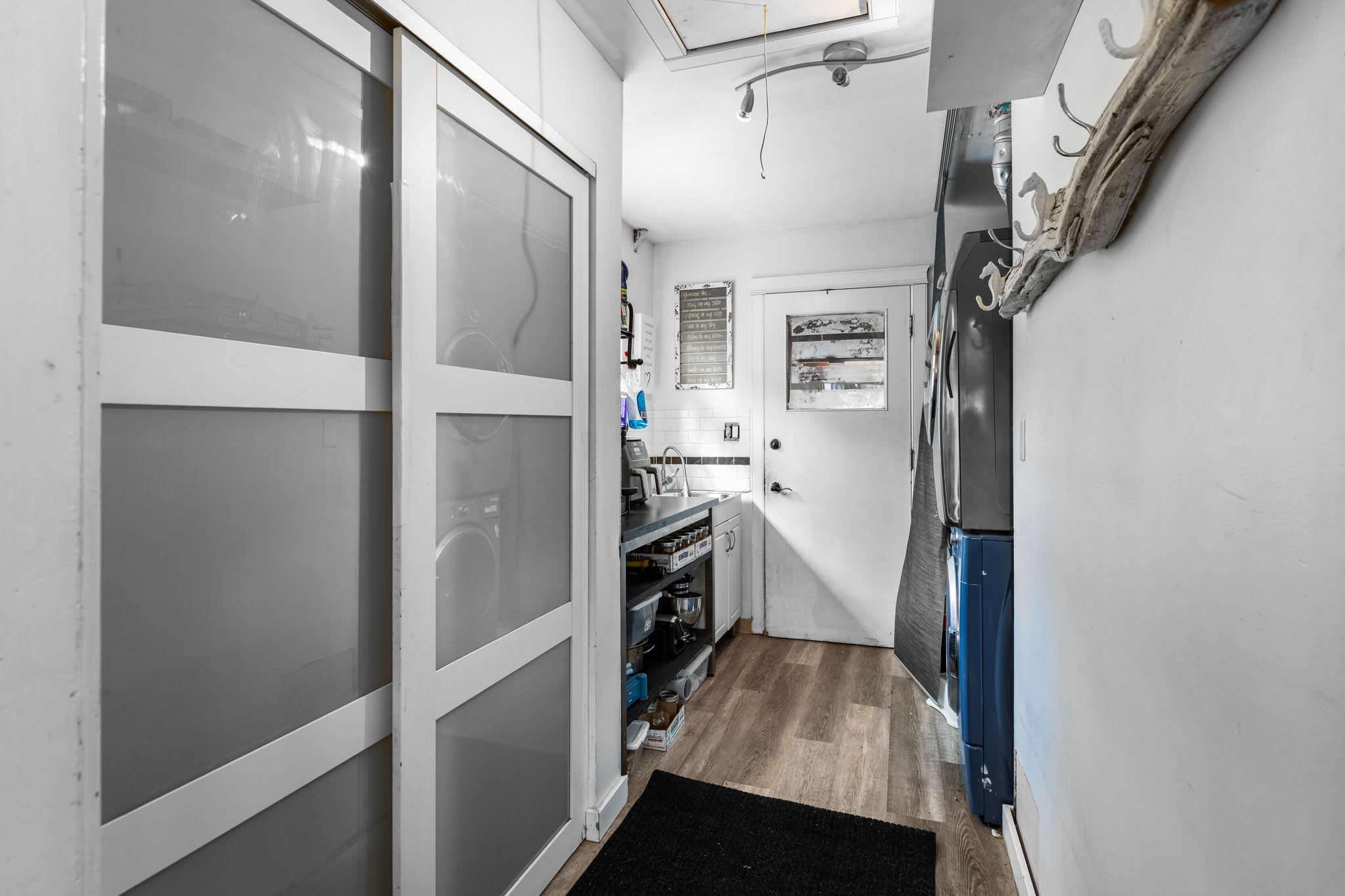 Kitchen from dining — Boundary Bay Beach Cottage, Delta BC