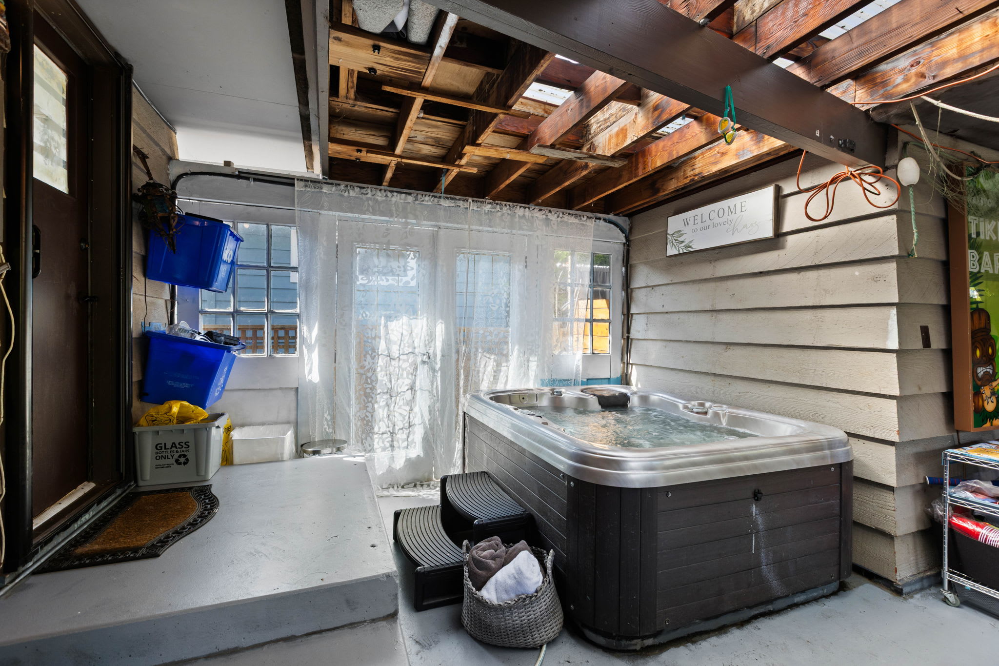 Primary bedroom detail — Boundary Bay Beach Cottage, Delta BC
